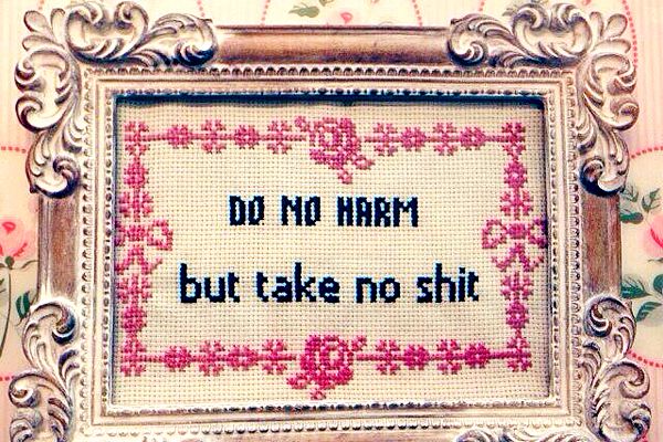 Do no harm but take no shit